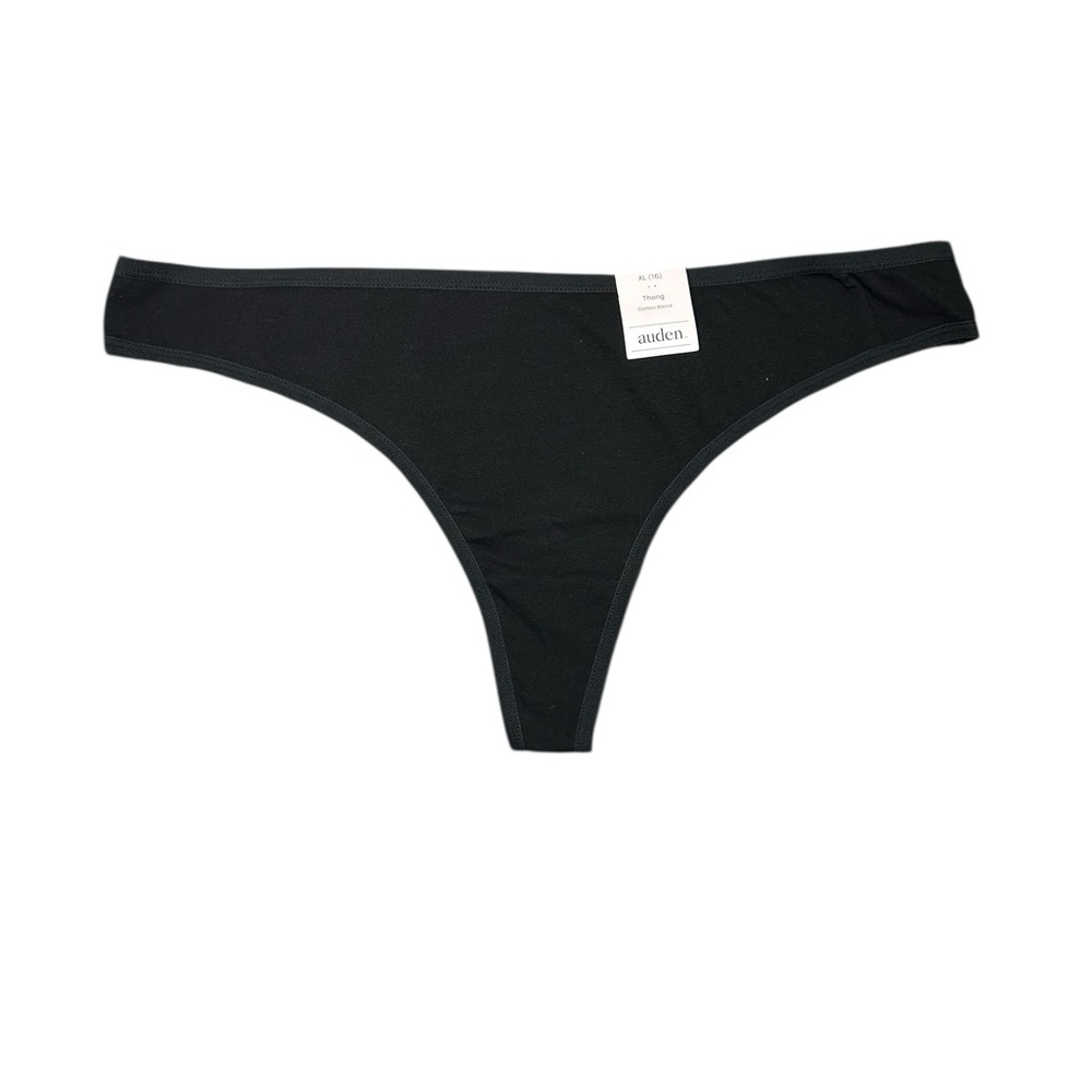 Auden Black Cotton Blend Thong - XL